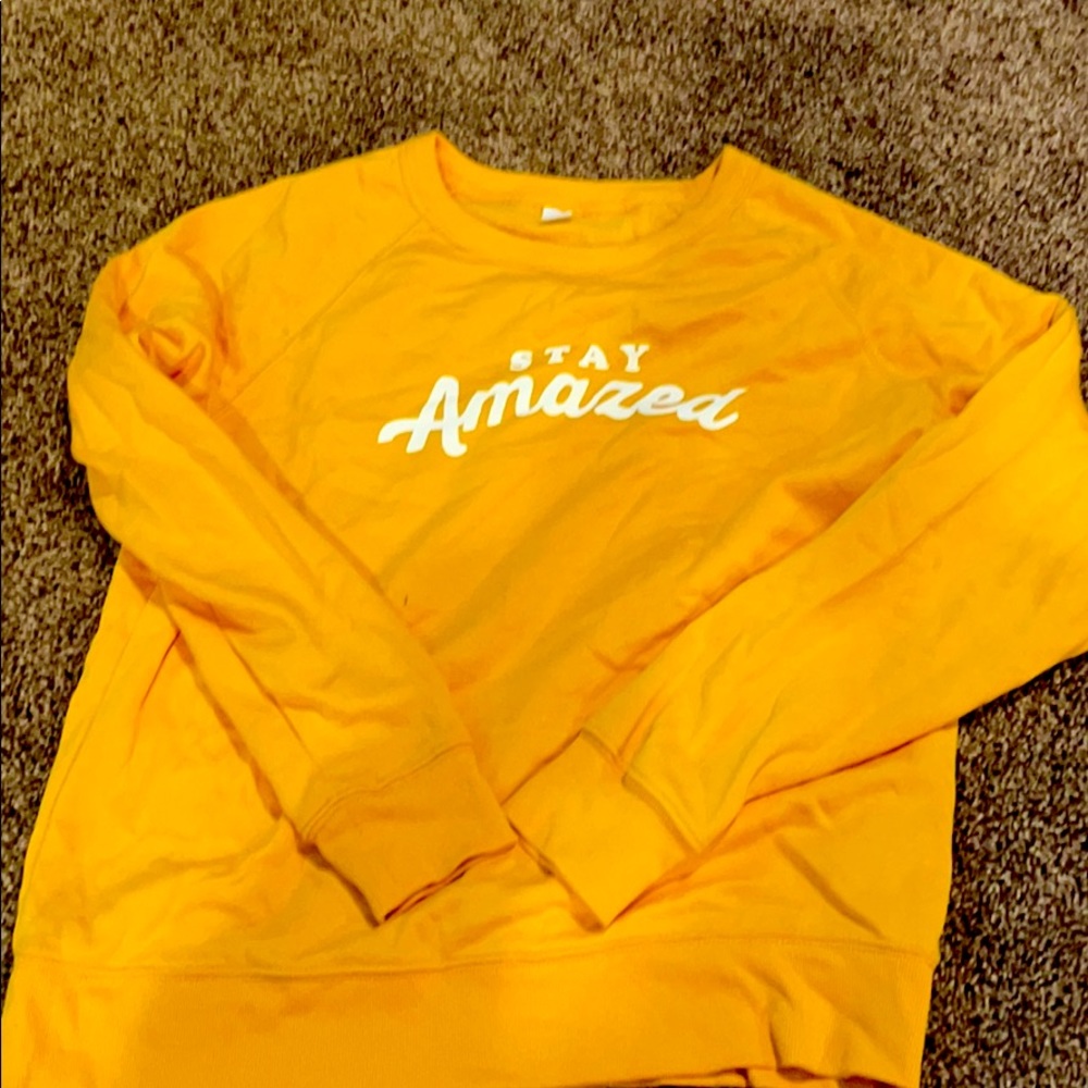 yellow crew neck